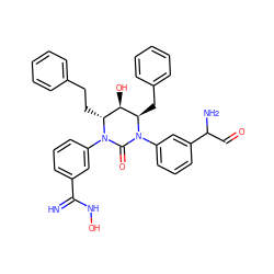 N=C(NO)c1cccc(N2C(=O)N(c3cccc(C(N)C=O)c3)[C@H](Cc3ccccc3)[C@H](O)[C@H]2CCc2ccccc2)c1 ZINC000101003361