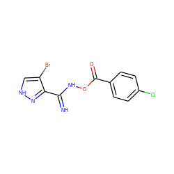 N=C(NOC(=O)c1ccc(Cl)cc1)c1n[nH]cc1Br ZINC000018055457