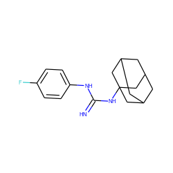 N=C(Nc1ccc(F)cc1)NC12CC3CC(CC(C3)C1)C2 ZINC000013822259