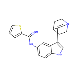 N=C(Nc1ccc2[nH]cc(C3=CN4CCC3CC4)c2c1)c1cccs1 ZINC000034806396