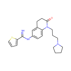 N=C(Nc1ccc2c(c1)CCC(=O)N2CCCN1CCCC1)c1cccs1 ZINC000073196016