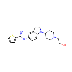 N=C(Nc1ccc2c(c1)CCN2C1CCN(CCO)CC1)c1cccs1 ZINC000095561536