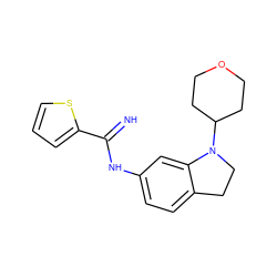 N=C(Nc1ccc2c(c1)N(C1CCOCC1)CC2)c1cccs1 ZINC000073403468