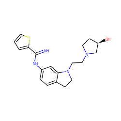 N=C(Nc1ccc2c(c1)N(CCN1CC[C@@H](O)C1)CC2)c1cccs1 ZINC000073297344