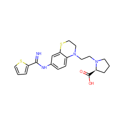 N=C(Nc1ccc2c(c1)SCCN2CCN1CCC[C@H]1C(=O)O)c1cccs1 ZINC000113971570