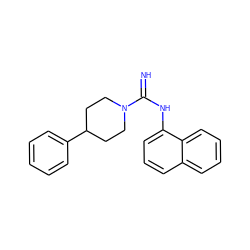 N=C(Nc1cccc2ccccc12)N1CCC(c2ccccc2)CC1 ZINC000013733869