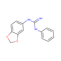 N=C(Nc1ccccc1)Nc1ccc2c(c1)OCO2 ZINC000040164026