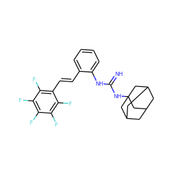 N=C(Nc1ccccc1/C=C/c1c(F)c(F)c(F)c(F)c1F)NC12CC3CC(CC(C3)C1)C2 ZINC000026489314