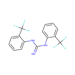 N=C(Nc1ccccc1C(F)(F)F)Nc1ccccc1C(F)(F)F ZINC000026489065