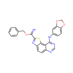 N=C(OCc1ccccc1)c1nc2ccc3ncnc(Nc4ccc5c(c4)OCO5)c3c2s1 ZINC000096270434