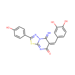 N=C1/C(=C\c2ccc(O)c(O)c2)C(=O)N=C2SC(c3ccc(O)cc3)=NN12 ZINC000005442994