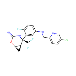 N=C1N[C@@](c2cc(NCc3ccc(Cl)cn3)ccc2F)(C(F)F)[C@H]2C[C@H]2O1 ZINC000473213499