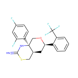 N=C1N[C@@]2(c3ccc(F)cc3F)CO[C@@H](c3ccccc3C(F)(F)F)C[C@H]2CS1 ZINC001772636744