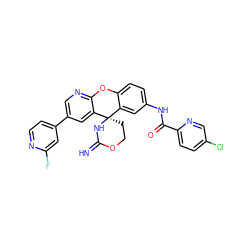 N=C1N[C@]2(CCO1)c1cc(NC(=O)c3ccc(Cl)cn3)ccc1Oc1ncc(-c3ccnc(F)c3)cc12 ZINC001772619657