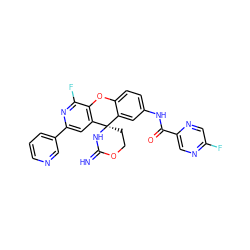 N=C1N[C@]2(CCO1)c1cc(NC(=O)c3cnc(F)cn3)ccc1Oc1c2cc(-c2cccnc2)nc1F ZINC001772613016