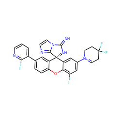 N=C1N[C@]2(c3cc(-c4cccnc4F)ccc3Oc3c(F)cc([N+]4=CCC(F)(F)CC4)cc32)c2nccn21 ZINC001772611862