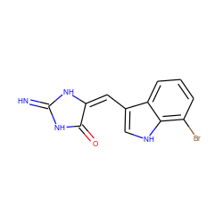 N=C1NC(=O)/C(=C\c2c[nH]c3c(Br)cccc23)N1 ZINC000096937897