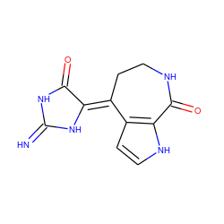 N=C1NC(=O)/C(=C2\CCNC(=O)c3[nH]ccc32)N1 ZINC000017836932