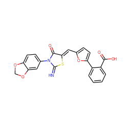 N=C1S/C(=C\c2ccc(-c3ccccc3C(=O)O)o2)C(=O)N1c1ccc2c(c1)OCO2 ZINC000013520870