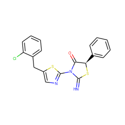 N=C1S[C@H](c2ccccc2)C(=O)N1c1ncc(Cc2ccccc2Cl)s1 ZINC000005017024