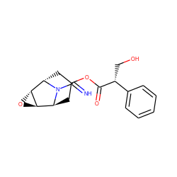 N=CN1[C@H]2CC(OC(=O)[C@H](CO)c3ccccc3)C[C@H]1[C@H]1O[C@H]21 ZINC000261107439