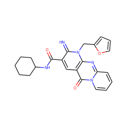 N=c1c(C(=O)NC2CCCCC2)cc2c(=O)n3ccccc3nc2n1Cc1ccco1 ZINC000100613220