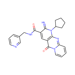 N=c1c(C(=O)NCc2cccnc2)cc2c(=O)n3ccccc3nc2n1C1CCCC1 ZINC000100560171