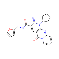 N=c1c(C(=O)NCc2ccco2)cc2c(=O)n3ccccc3nc2n1C1CCCC1 ZINC000100560184