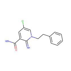 N=c1c(C(N)=O)cc(Cl)cn1CCc1ccccc1 ZINC000203062939