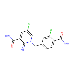 N=c1c(C(N)=O)cc(Cl)cn1Cc1ccc(C(N)=O)c(Cl)c1 ZINC000653847631