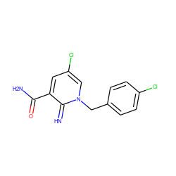 N=c1c(C(N)=O)cc(Cl)cn1Cc1ccc(Cl)cc1 ZINC000147512006