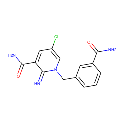 N=c1c(C(N)=O)cc(Cl)cn1Cc1cccc(C(N)=O)c1 ZINC000115691695