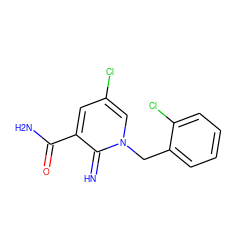 N=c1c(C(N)=O)cc(Cl)cn1Cc1ccccc1Cl ZINC000147511159