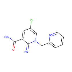 N=c1c(C(N)=O)cc(Cl)cn1Cc1ccccn1 ZINC000203064358