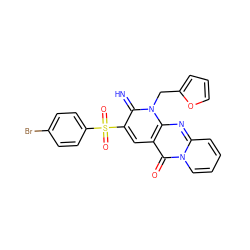 N=c1c(S(=O)(=O)c2ccc(Br)cc2)cc2c(=O)n3ccccc3nc2n1Cc1ccco1 ZINC000002336185