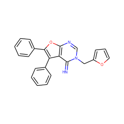 N=c1c2c(-c3ccccc3)c(-c3ccccc3)oc2ncn1Cc1ccco1 ZINC000100491138