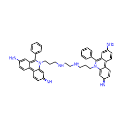 N=c1ccc2c3ccc(N)cc3c(-c3ccccc3)n(CCCNCCNCCCn3c4cc(=N)ccc-4c4ccc(N)cc4c3-c3ccccc3)c-2c1 ZINC000377845189