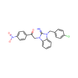 N=c1n(CC(=O)c2ccc([N+](=O)[O-])cc2)c2ccccc2n1Cc1ccc(Cl)cc1 ZINC000019939613