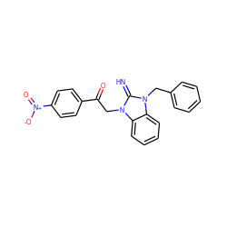 N=c1n(CC(=O)c2ccc([N+](=O)[O-])cc2)c2ccccc2n1Cc1ccccc1 ZINC000020149884