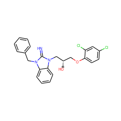 N=c1n(Cc2ccccc2)c2ccccc2n1C[C@@H](O)COc1ccc(Cl)cc1Cl ZINC000020064444