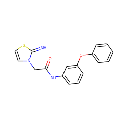 N=c1sccn1CC(=O)Nc1cccc(Oc2ccccc2)c1 ZINC000004144318