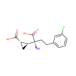 N[C@@](CCc1cccc(Cl)c1)(C(=O)O)[C@H]1C[C@@H]1C(=O)O ZINC000013777368