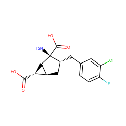 N[C@@]1(C(=O)O)[C@H](Cc2ccc(F)c(Cl)c2)C[C@H]2[C@H](C(=O)O)[C@H]21 ZINC000142434247