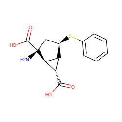 N[C@@]1(C(=O)O)C[C@@H](Sc2ccccc2)[C@H]2[C@H](C(=O)O)[C@H]21 ZINC000003951876