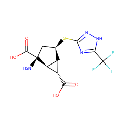 N[C@@]1(C(=O)O)C[C@@H](Sc2n[nH]c(C(F)(F)F)n2)[C@H]2[C@H](C(=O)O)[C@H]21 ZINC000205000118