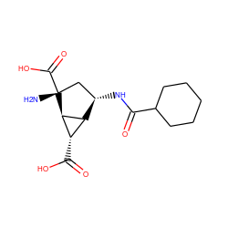 N[C@@]1(C(=O)O)C[C@H](NC(=O)C2CCCCC2)[C@H]2[C@H](C(=O)O)[C@H]21 ZINC001772609201