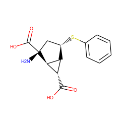 N[C@@]1(C(=O)O)C[C@H](Sc2ccccc2)[C@H]2[C@H](C(=O)O)[C@H]21 ZINC000096270263