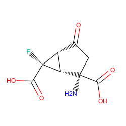 N[C@@]1(C(=O)O)CC(=O)[C@@H]2[C@H]1[C@@]2(F)C(=O)O ZINC000003973445