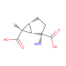 N[C@@]1(C(=O)O)CC[C@@H]2[C@H]1[C@@]2(F)C(=O)O ZINC000003973446