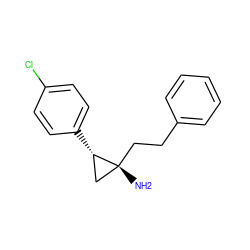 N[C@@]1(CCc2ccccc2)C[C@@H]1c1ccc(Cl)cc1 ZINC000146638137